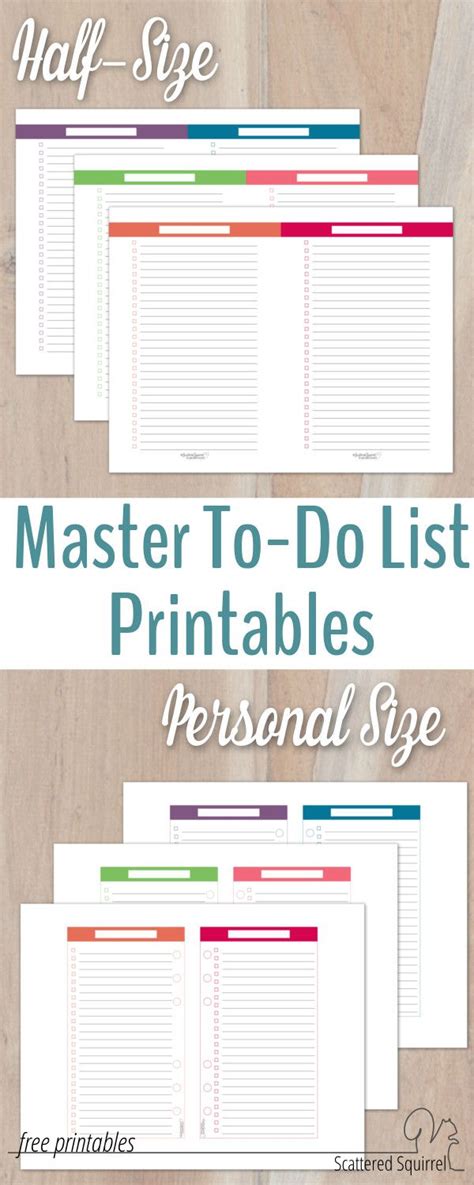Organize Your ToDo List with Master ToDo List Printables