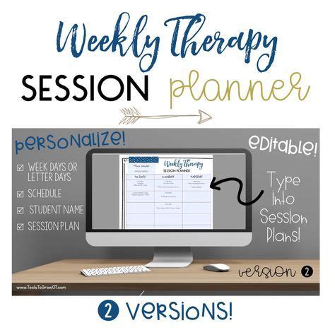 Organize and Plan your Weekly Sessions! NEW! Weekly Therapy Session