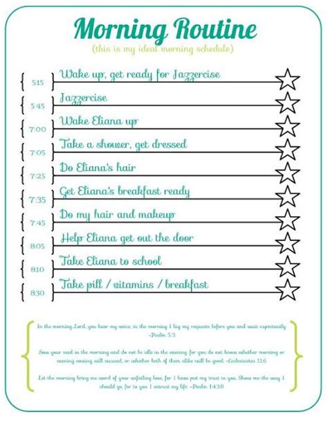 Organizing in living COLOR Daily Routines... Morning