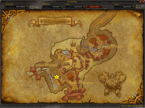 Fully Updated for Mists of Pandaria. How to use this map: find your Orgrimmar trainer/vendor/NPC in the table and match the number or letter listed in that cell to find it on the map. Enjoy – and please let us …. 