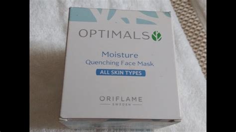 Oriflame OPTIMALS Moisture Quenching Face Mask  YouTube. 