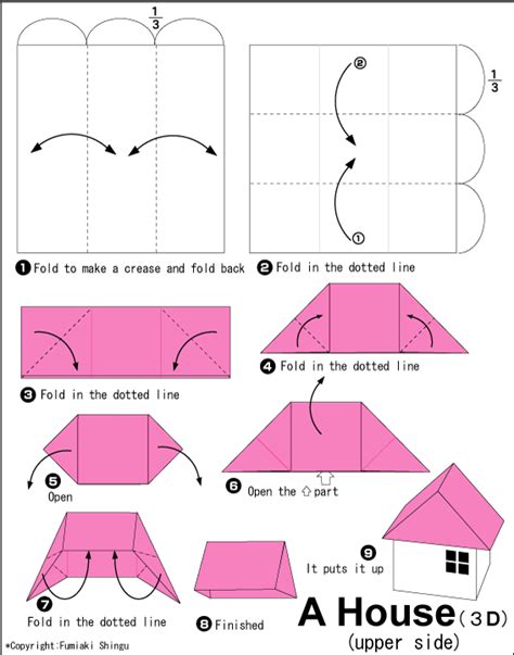 Origami house 3d step by step.  Origami for kids.  Easy 3D Butterfly Origami Tutorial Cr...