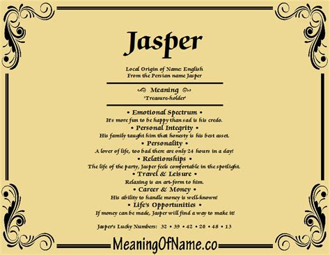 Origin, Religion of Baby Boy Name Jasper - TheParentZ