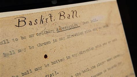 Finally, the first basketball game took place in December 1891 in Springfield, Massachusetts. Peach baskets were the goals that players scored in. James Naismith also created a list of 13 original rules of basketball to go along with the game. Original Basketball Rules. In the beginning, there were 13 original basketball rules.. 