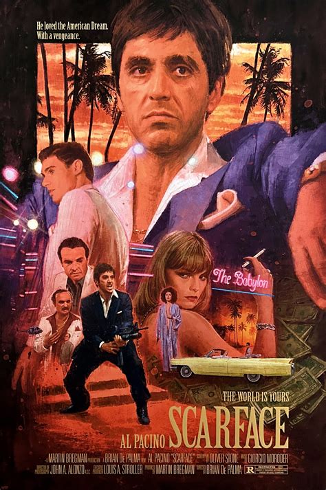 Original scarface film. High resolution official theatrical movie poster (#2 of 8) for Scarface (1983). Image dimensions: 1981 x 3000. Directed by Brian De Palma. Starring Al Pacino, Steven Bauer, Michelle Pfeiffer, Mary Elizabeth Mastrantonio 