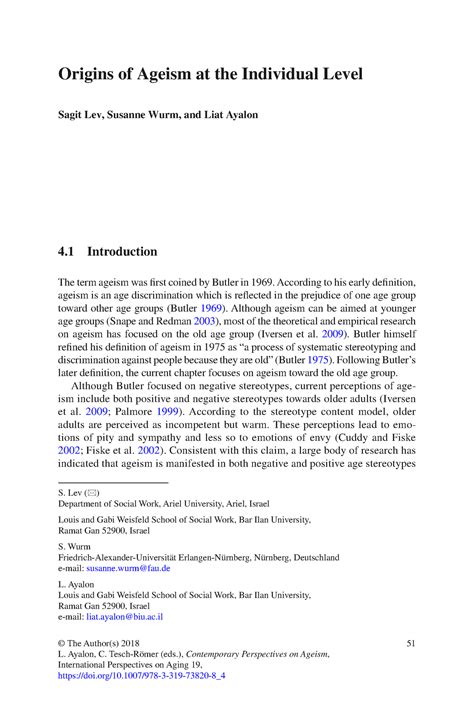 Origins of Ageism at the Individual Level SpringerLink