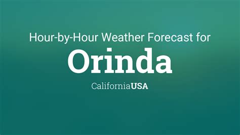 Hour-by-Hour Forecast for Orinda, California, USA. Weather 