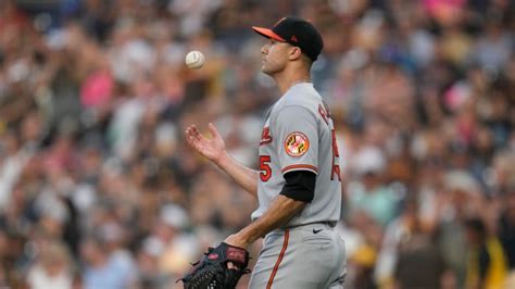 Orioles starter Jack Flaherty labors, catcher James McCann pitches in 10-3 loss to Padres
