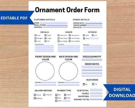 Ornament Order Form PDF