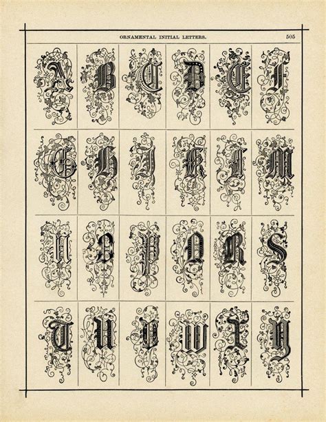 Ornamental Alphabets Free Vintage Graphics Old Design Shop Blog