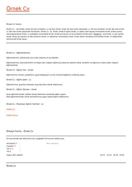Ornek cv PDF SlideShare.
