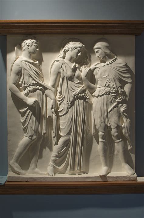 Orpheus relief. Eurydike. Eurydike with Hermes and Orpheus. Relief. Naples. Museo Archeologico Nazionale 6727. Photo Wife of the mythical poet Orpheus, she died of snake ... 