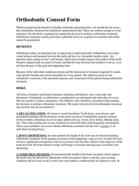 Orthodontic Consent Form Spanish Form Resume Examples 8lDRmwlkav