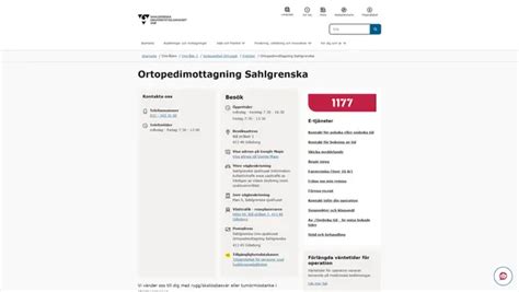 Ortopedimottagning Sahlgrenska, Göteborg - 1177