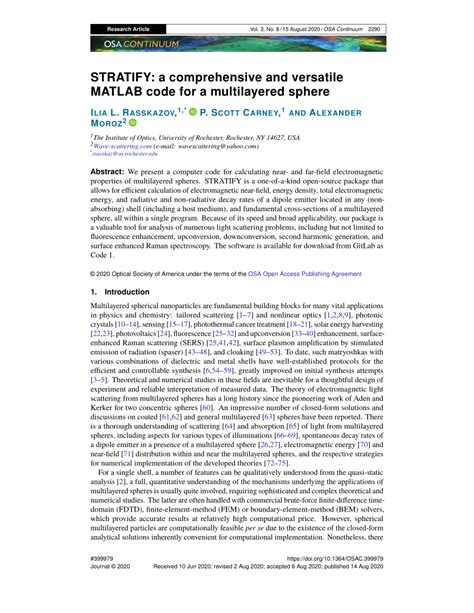 Osa Stratify A Comprehensive And Versatile Matlab Code For A Multilayered Sphere