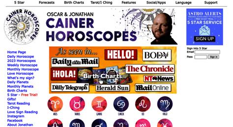 Read Horoscopes and Daily Horoscopes including star sign readings by Oscar Cainer. Free Daily Horoscopes online at The Mercury