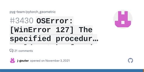 Oserror winerror 127 the specified procedure could not be found torcht...
