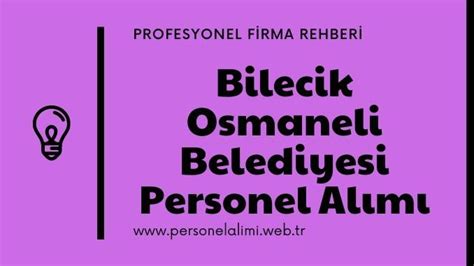 Osmaneli belediyesi iş ilanları