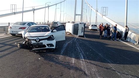 Osmangazi Köprüsü’nde zincirleme kaza: 9 yaralı