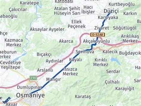Osmaniye düziçi kaç km
