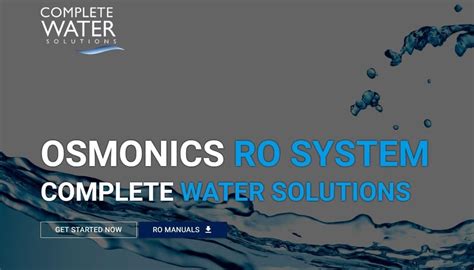 Osmonics RO Systems Documentation - Complete Water Solutions