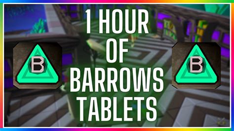 Osrs barrows tablet. Completing the Barrows minigame involves both defeating the brothers and traversing the underground tunnels to loot the rewards chest. While underground in the barrows, an unnatural energy will continually sap the player's prayer points every 18 seconds or so. This drain starts at 80 points and increases by 10 for every brother/sister killed ... 