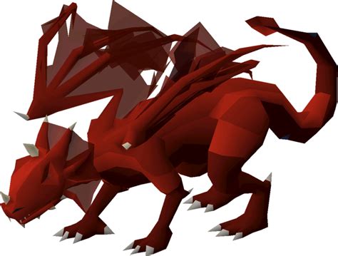 Osrs brutal red dragon. A dragon (Draconis Rex) is a large winged reptilian monster (though rarely seen flying) and possesses the ability to exhale dragonfire. Since a dragon's fiery breath attack can hit over 45+ damage, to safely fight them, an Anti-dragon shield or Anti-fire potion is almost always required. If both the shield and the potion are used, 100% of the damage is prevented in most cases (with the ... 