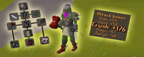 In addition to the stellar crush bonus of +89, the mace also has a Strength bonus of +89 and a Prayer bonus of +2. These bonuses make it very similar to Old School RuneScape’s other best in slot melee weapons, the Blade of Saeldor for slash, and the Ghrazi Rapier for stab..