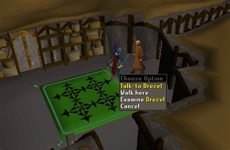 Osrs drezel. The temple library key is a quest item obtained during the In Aid of the Myreque quest. It is used on a keyhole to access a secret room under the Mausoleum of the Paterdomus, the Temple of Saradomin on the River Salve. Drezel has the key and is located in the room containing the secret trapdoor to the library. 