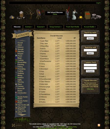 Osrs hcim hiscores. If you're a RuneScape veteran hungry for nostalgia, get stuck right in to Old School RuneScape. Sign up for membership and re-live the adventure. 