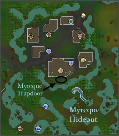 Osrs myreque hideout. The entrance is near the former Myreque Hideout, south through the basement wall and immediately east through the cave entrance to Ivandis’ tomb. Go through the south cave entrance into the tunnels. It requires Agility level 65 to pass through the jutting wall shortcut. Who is the leader of the Myreque in Mort Myre? Veliaf Hurtz 