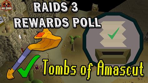 Raids 3: The Tombs of Amascut rewards Tombs of Amascut will of course have some exciting rewards just like its predecessors have had. On the keynote, the J-mods revealed 3 upcoming weapon rewards: A variable …. 