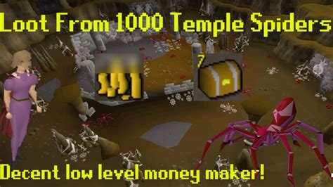 Osrs temple spiders. As such, Protect from Melee is pretty much required as you run through the horde of Temple Spiders. Getting there is pretty simple with a Xeric’s Talisman (Xeric’s Glade) and a short run. Another option is to use the Hosidius teleport of Kharedst’s Memoirs and run south, but at that point you should have a Talisman already. 