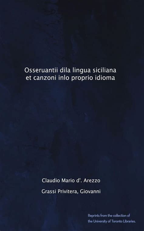 Osseruantii dila lingua siciliana et canzoni inlo proprio idioma. - 82 honda xr 250 repair manual.