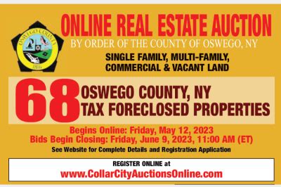 Other event in Oswego, NY by Oswego County - NY Tax Foreclosed Real Estate Auction on Saturday, July 14 2018. 