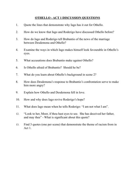Othello act 1 study guide answers. - Alfa romeo 159 service manual jtdm.