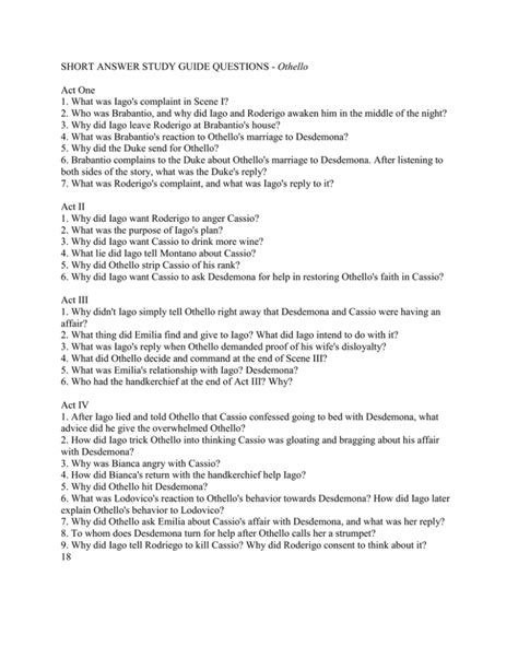 Othello short answer study guide questions. - Well planning and drilling manual author steve devereux published on january 1998.