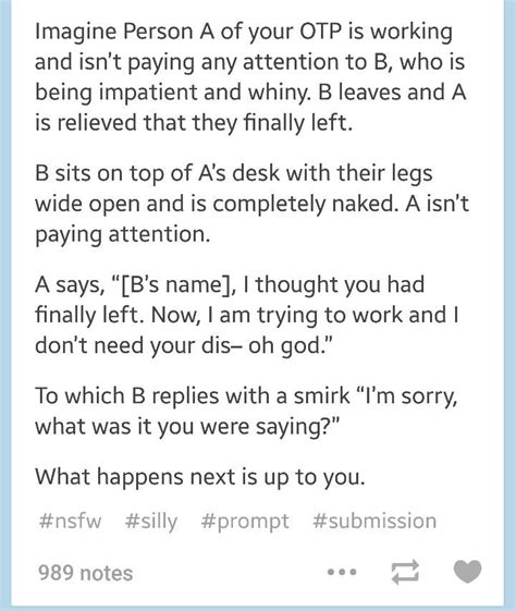 Otp nsfw prompts. Things To Know About Otp nsfw prompts. 