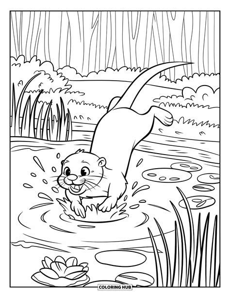 Otter Coloring Shee