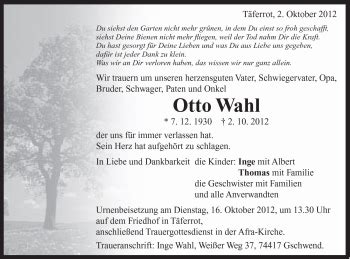 Otto Wahl Profiles Facebook