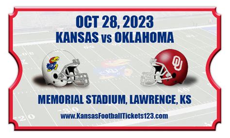 Kansas Jayhawks vs. UCF Knights. TBA | Memorial Stadium - KS | Lawrence KS. 354 tickets left. From $31 · SAT. OCT 14. Oklahoma State Cowboys vs. Kansas Jayhawks.