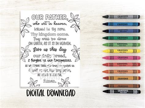 Our Father Prayer Coloring Shee