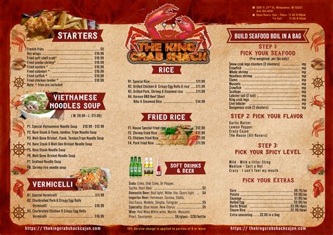 Our Menu - Seafood Restaurant - The King Crab Shack 27th