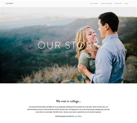 Our Story Wedding Website Examples