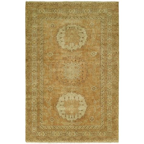 Oushak Wool Oriental Area Rug in Soft Green/Rust - Perigold