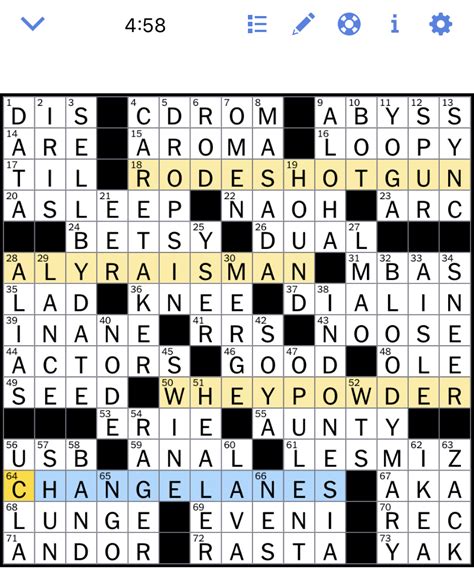 Image via NYT Crossword. Solving the New York Times crossword has bec