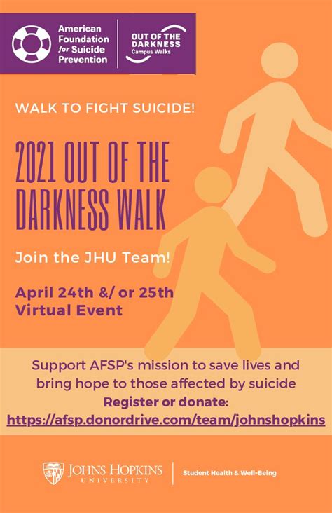 Out of the darkness walk. The Out of the Darkness Chicagoland Walk is a special event that provides community, connection, healing, and hope for survivors of suicide loss and those with lived experience. 