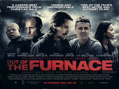 Out of the furnace 2013. Dec 6, 2013 · Two brothers live in the economically-depressed Rust Belt, when a cruel twist of fate lands one in prison. His brother is then lured into one of the most violent crime rings in the Northeast. Released: 2013-12-06. Genre: Thriller, Drama, Crime. Casts: Christian Bale, Zoe Saldana, Woody Harrelson, Sam Shepard, Willem Dafoe. 