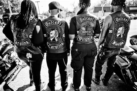 Outcast motorcycle gang. The Outcast Motorcycle Gang is known to engage in a range of criminal activity, including murder, assault, and drug and weapons trafficking. The Outcast Motorcycle Gang has 67 chapters across the country, including four in Georgia. Founded in 1967 in Detroit, Michigan, the second Outcast chapter was formed in Atlanta. 