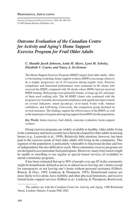 Outcome Evaluation of the Canadian Centre for Activity and …